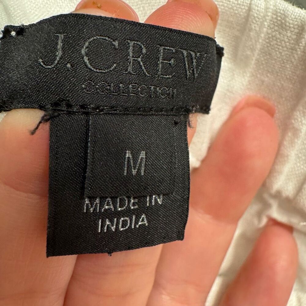 J. Crew Collection Shorts Womens Medium White Linen Embroidered Tassel Accents - Picture 5 of 5